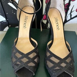J.Renee Elegant Black Crisscross Heels